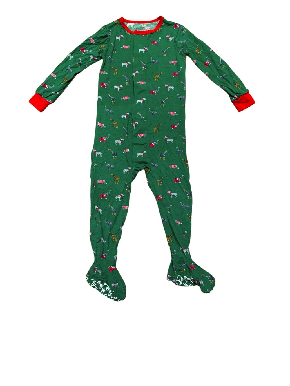 Magnetic Me Jungle Bells Holiday Pajama Footed Sleeper Size 18-24 Months NWOT